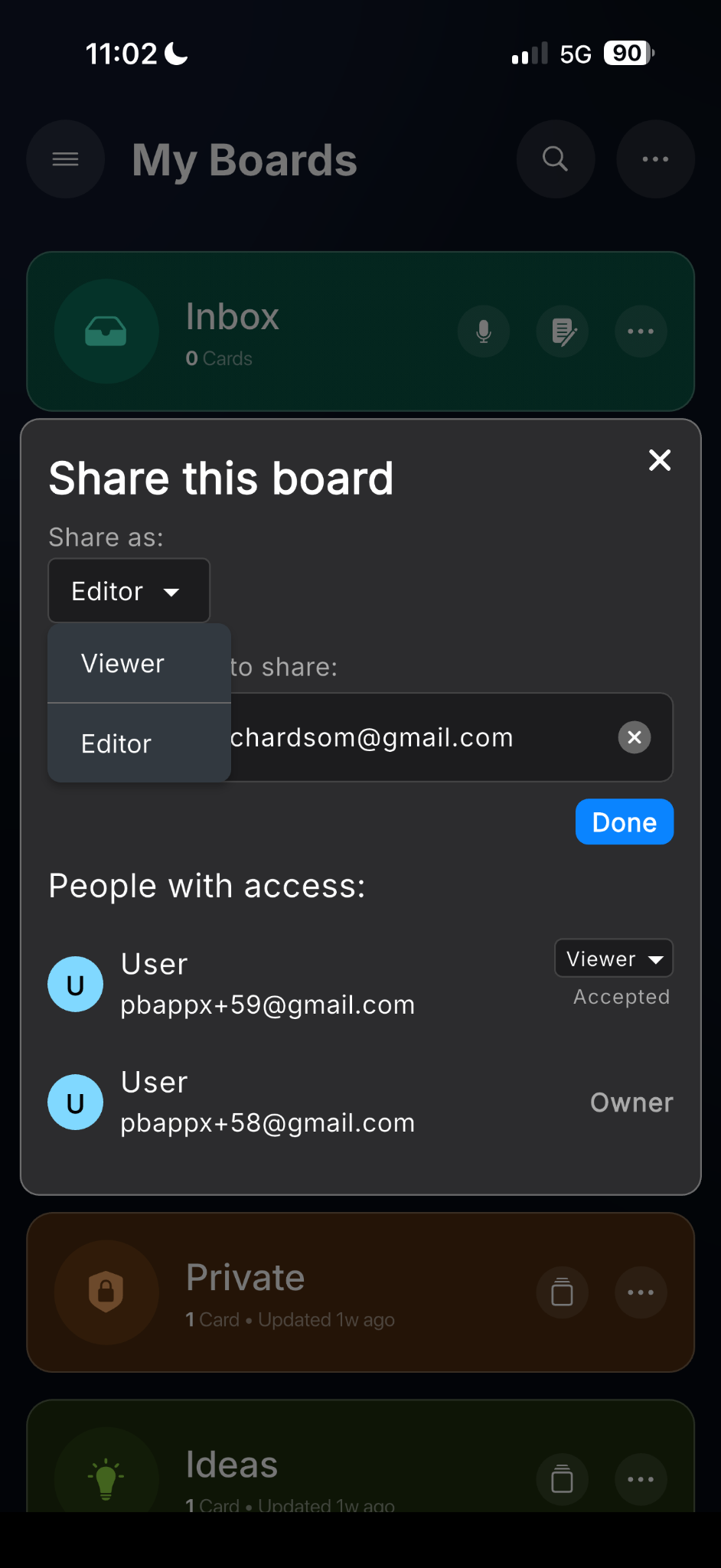 Placeholder for board sharing